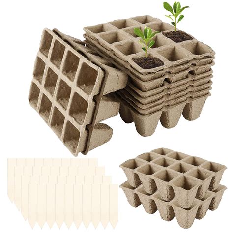 Buy 12 Pack Seed Trays For Seedlings 144 Cells Biodegradable Organic