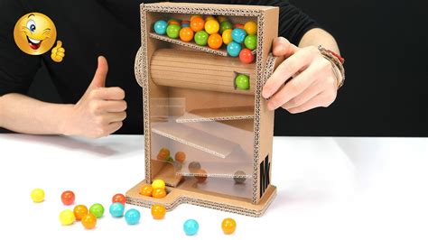 Diy Bubble Gumball Machine From Cardboard At Home Youtube