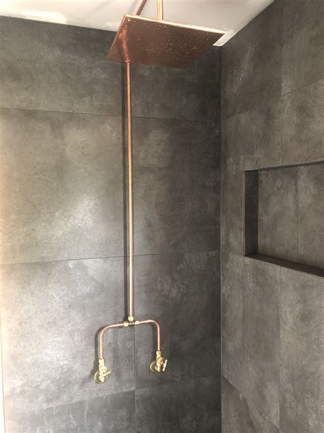 Industrial Showers Industrial Style Bathroom Copper Bathroom Small
