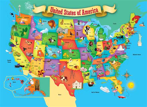 This Usa Map 60 Piece Kids Puzzle By Masterpieces Is An Interactive