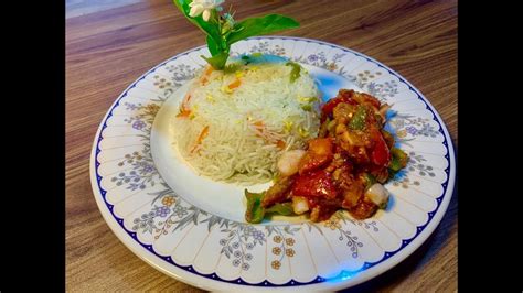 Chicken Shashlik With Chinese Rice Vegetables Rice How To Make