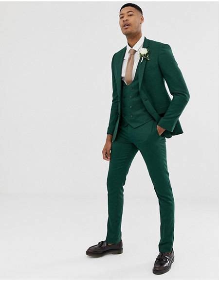 emerald green vested bowtie fashionable shoes green suit men green suit wedding suits men