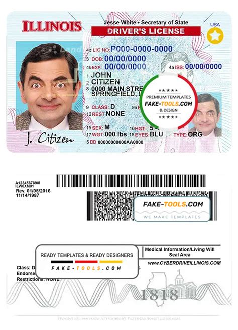 Usa Illinois Driving License Template In Psd Format Fake Tools