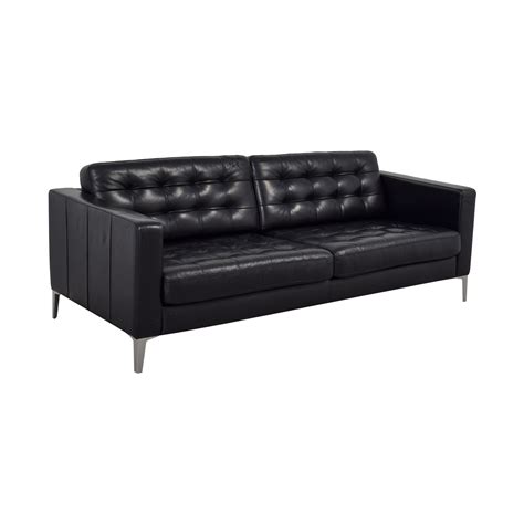 Brown leather sofa bedbrown leather sofa bed. 59% OFF - IKEA IKEA Karlstad Grann Black Tufted Leather ...