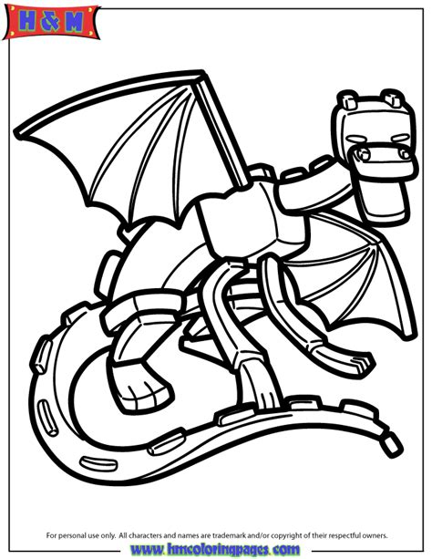 Ender Dragon Coloring Page Minecraft Pages Pinterest Dragons Party