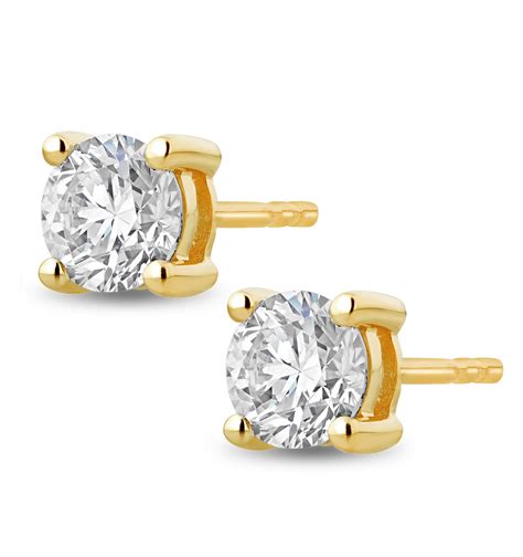 Lab Diamond Stud Earrings 050ct Hsi Quality In 9k Gold 42mm