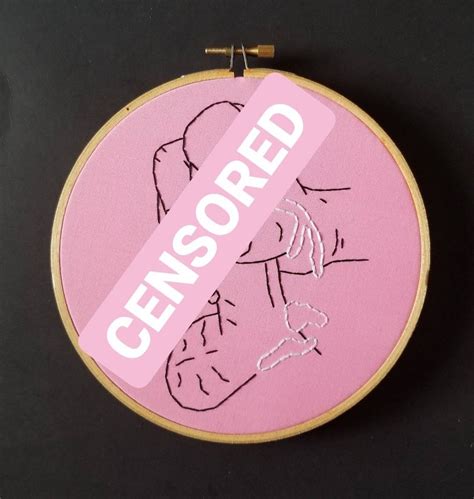 Penis Erotic Art Gay Art Dick Nude Queer Masturbation Mature Content Line Art Embroidery Nude