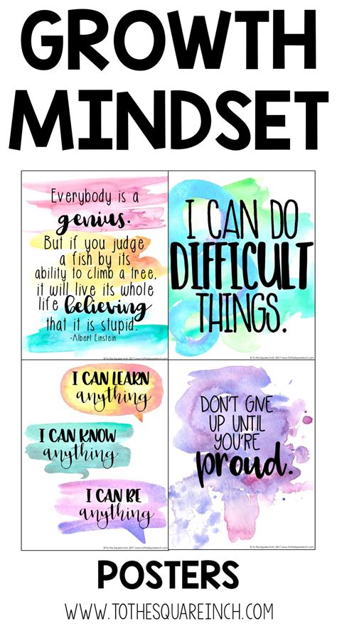 Growth Mindset Posters Quotes For Students Growth Mindset Posters