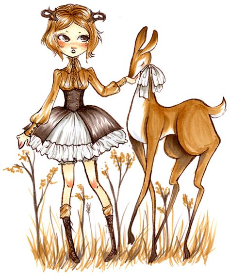 First Deer Girl By Bluegirlwish On Deviantart
