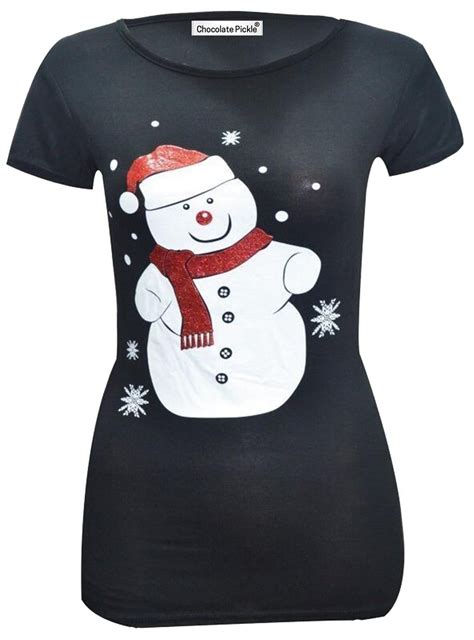 New Womens Olaf Rudolph Snowman Santa Minion Christmas T Shirt Tops 8