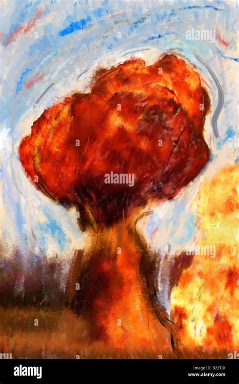 Painting Of An Explosion Stock Photo Alamy