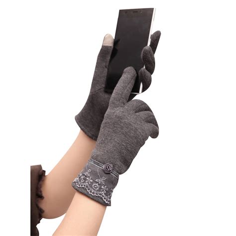 ustyle 1 pair touch screen gloves women thick warm spring winter gloves christmas t grey