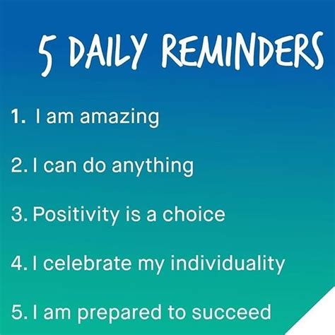 Five Daily Reminders Reminder Daily Daily Reminder I Can Do