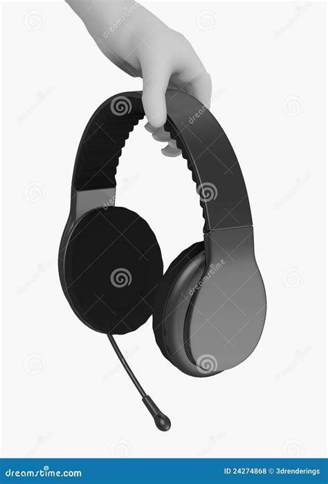 Cartoon Character With Headphones With Mic In Hand Stock Illustration