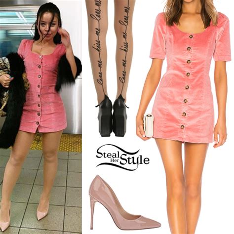 Cierra Ramirez Pink Dress Nude Pumps Steal Her Style