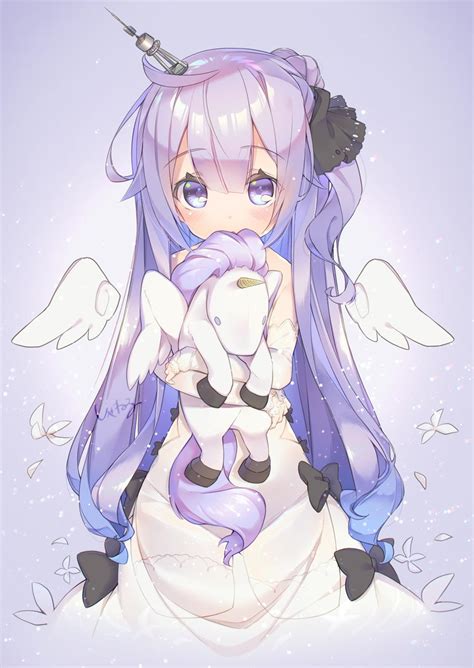 kawaii cute anime girl unicorn anime wallpaper hd