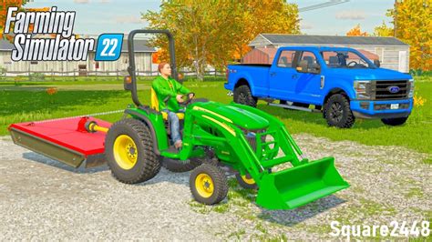 Mowing Overgrown Yard With John Deere 3046r Tractor Demo Fs22