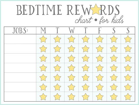 Printable Bedtime Chart Printable Word Searches