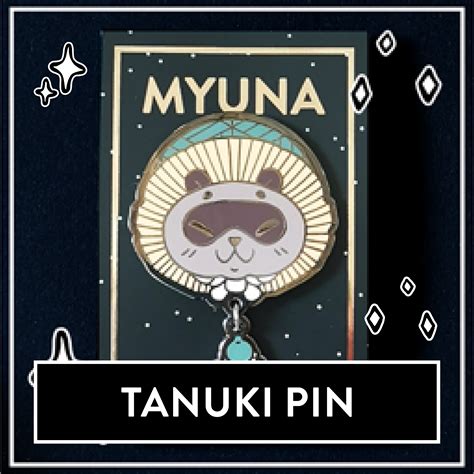 Tanuki Pin Japanese Yōkai Hard Enamel Pendant Pin Myuna Art
