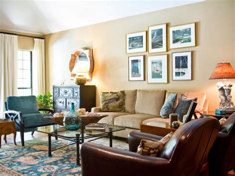 Eclectic Living Room With Gallery Wall And Oriental Rug Hgtv