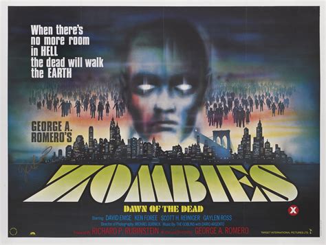 Zombies Dawn Of The Dead 1978 First British Release Poster 1980