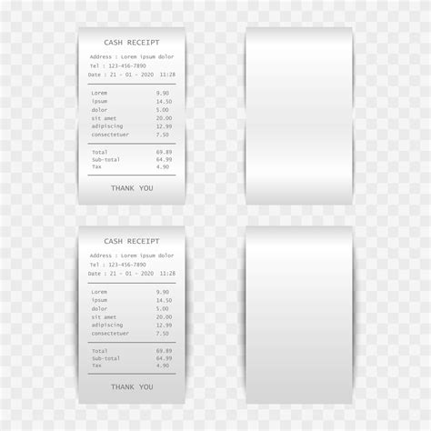 Paper Bill Cash Receipt Isolated Vector Illustration 2124393 Vector