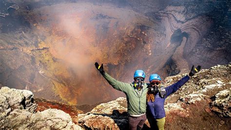 Hiking Into An Active Volcano Youtube