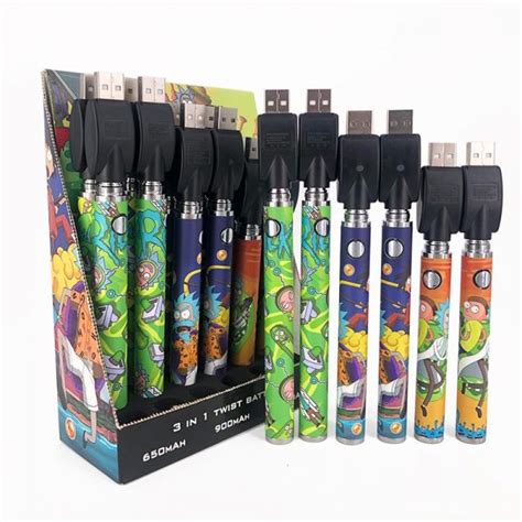 Rick And Morty Battery 3 In 1 Twist Battery 30pcsdisplay Cbd Thc Hhc