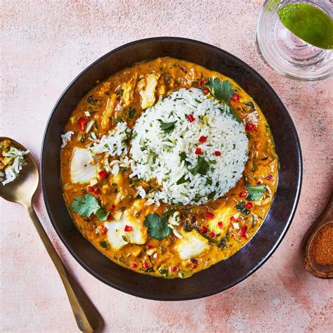 This recipe is like those you get at the curry house. Goan Fish & Spinach Curry, Coriander Rice | Recipe ...