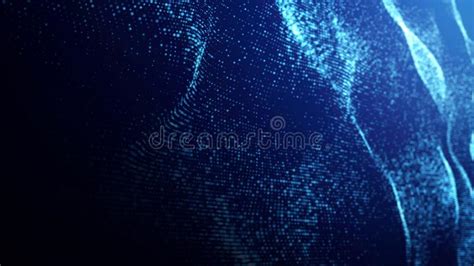 Blue Falling Powder Glitter Confetti In Digital Data And Network Stock