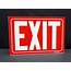 Aluminum Frame Red Glow In The Dark Exit Sign  UL 924 Listed Idesco