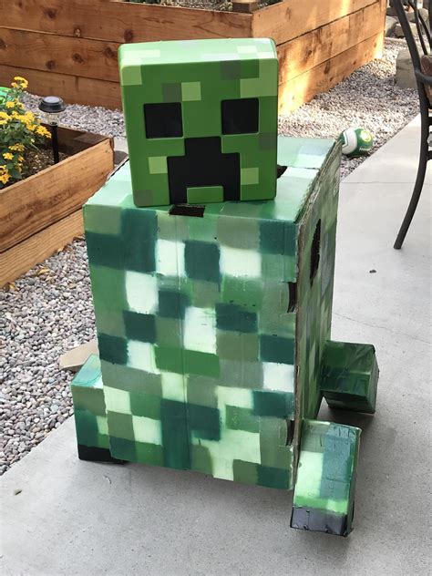 Our Homemade Creeper Costume Minecraft