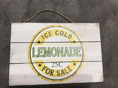 ice cold lemonade sign farm sign farmhouse sign lemon sign etsy