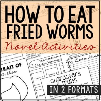 This is a 60 page novel unit on the book how to eat fried worms by thomas rockwell. HOW TO EAT FRIED WORMS Novel Study Unit Activities | Creative Book Report