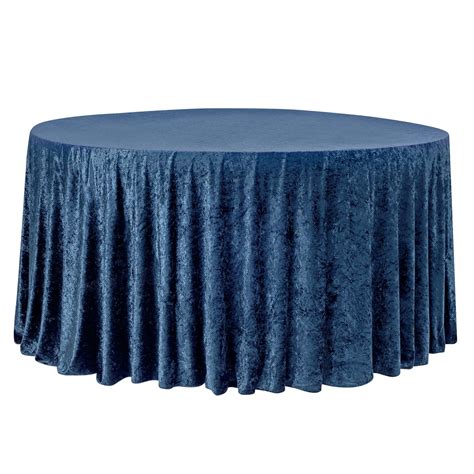 Velvet 132 Round Tablecloth Navy Blue Cv Linens