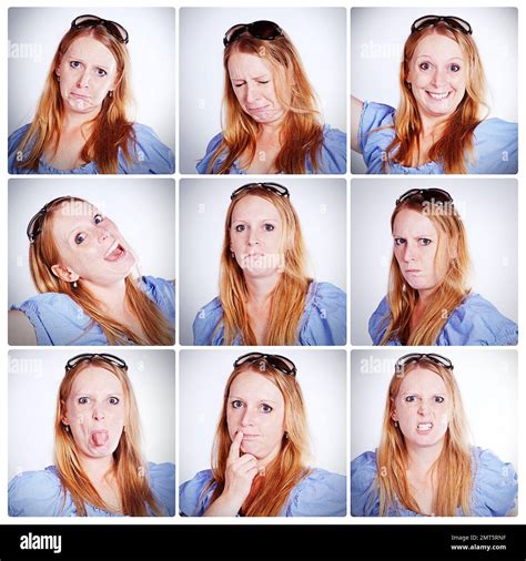 Multiple Expressions Of Woman Cut Out Stock Images And Pictures Alamy