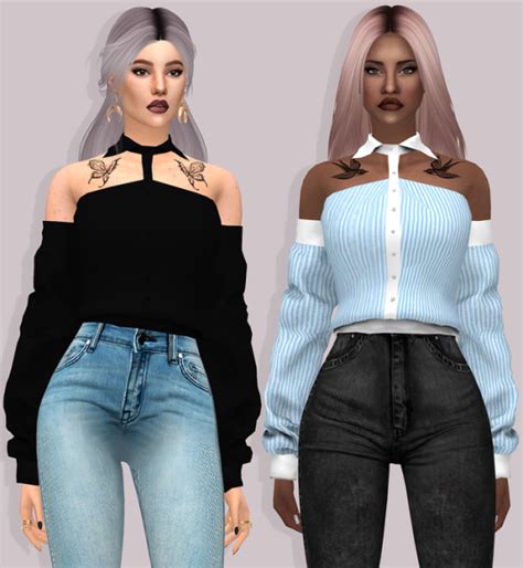 Lumy Sims Blouses With Long Sleeve Sims4 Sims 4 Sims 4 Game Mods Y