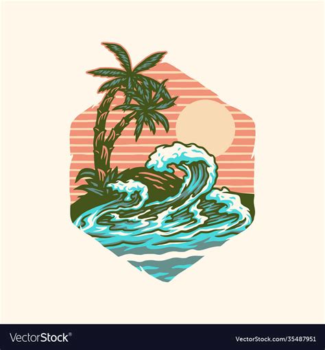 Summer Beach T Shirt Graphic Design Royalty Free Vector