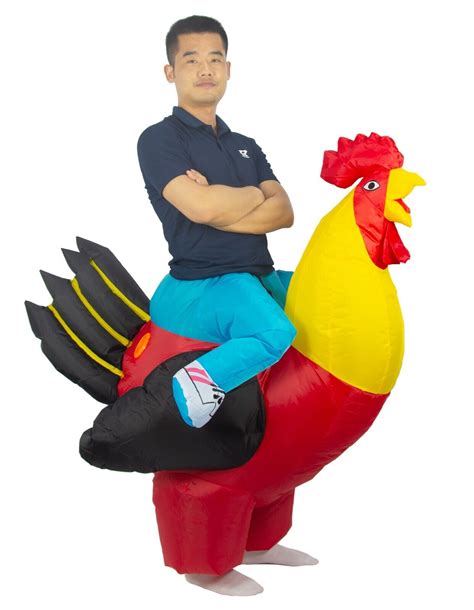 kooy inflatable costume rooster ride on chicken costume adult halloween costumes for men women