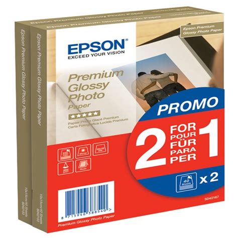 Epson Premium Glossy Photo Paper 10x15cm 2x 40 Fogli C13s042167