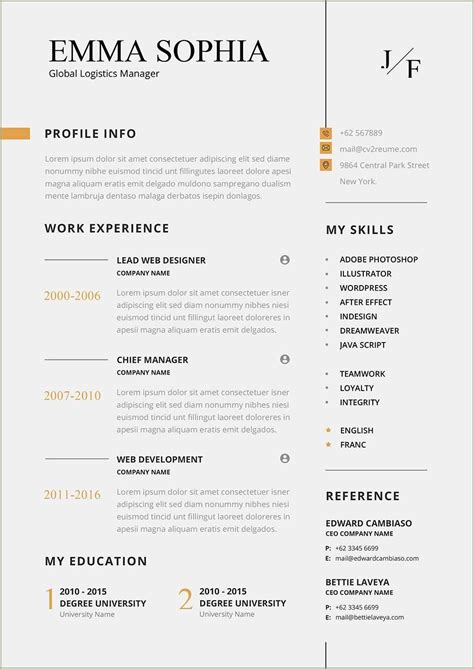 Free Docx Infographic Resume Template Resume Example Gallery