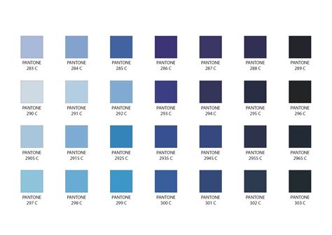 Pantone Color Chart Blue