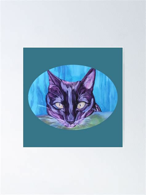 Green Eyed Black Cat Poster For Sale By Candimoonart Redbubble