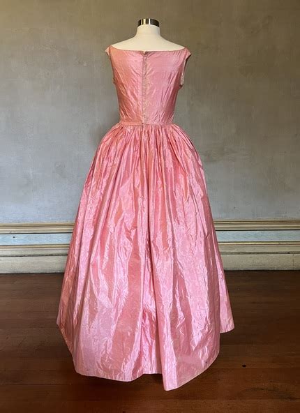 Clothing Pink Silk Evening Dress C1842