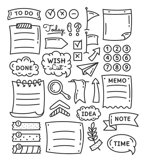 Premium Vector Diary Planner Flat Set Of Stickers