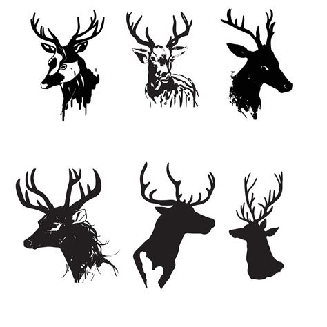 Stag Antler Hunting Silhouette Vector Set 26135843 Vector Art At Vecteezy