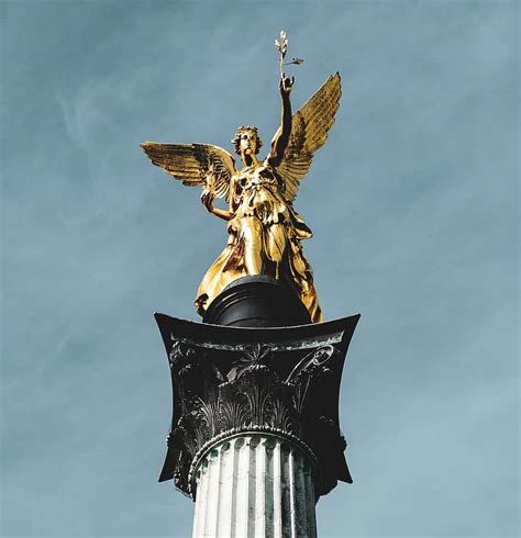Ancient Angel Of Peace Art Gold Golden Historic Landmark