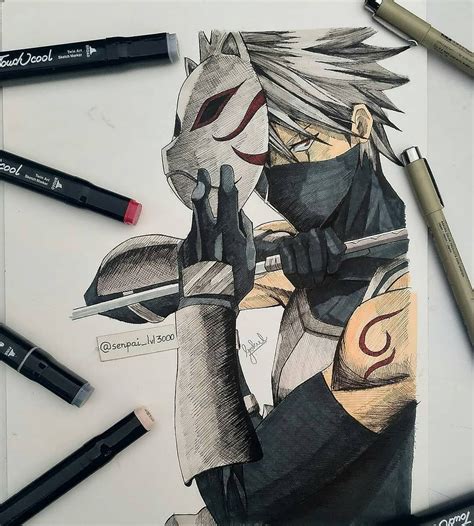 Kakashi Anbu Repos Manga Naruto Naruto Sketch Naruto Art Anime