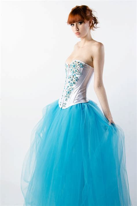 Custom Swarovski Turquoise Crystal Dream Wedding Prom Corset Etsy
