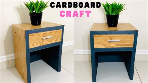 Make Bed Side Table At Home Easy And Useful Cardboard Craft Diy